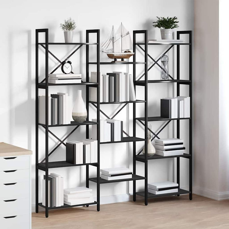 167cm H x 156cm W Steel Bookcase, Black