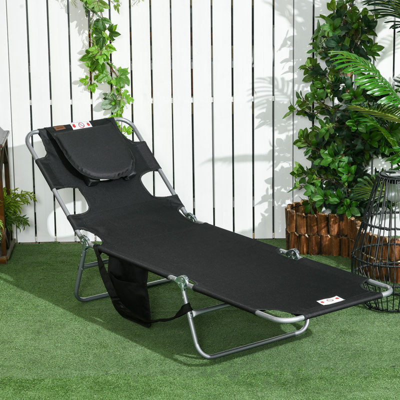 Kulvinder 185cm Long Reclining Single Chaise, Black