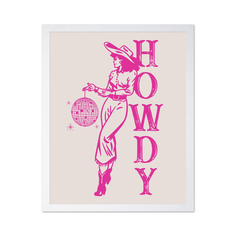 Howdy No1, Affiche, Encadrement blanc, H 16 po x l 20 po