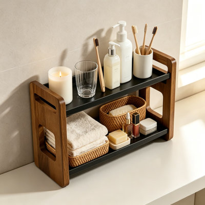 2-Tier Bathroom Countertop Organizer, Vanity Sink Shelf for Skin Care, Makeup, Cologne and Perfume Storage, Small Dresser Counter Storage