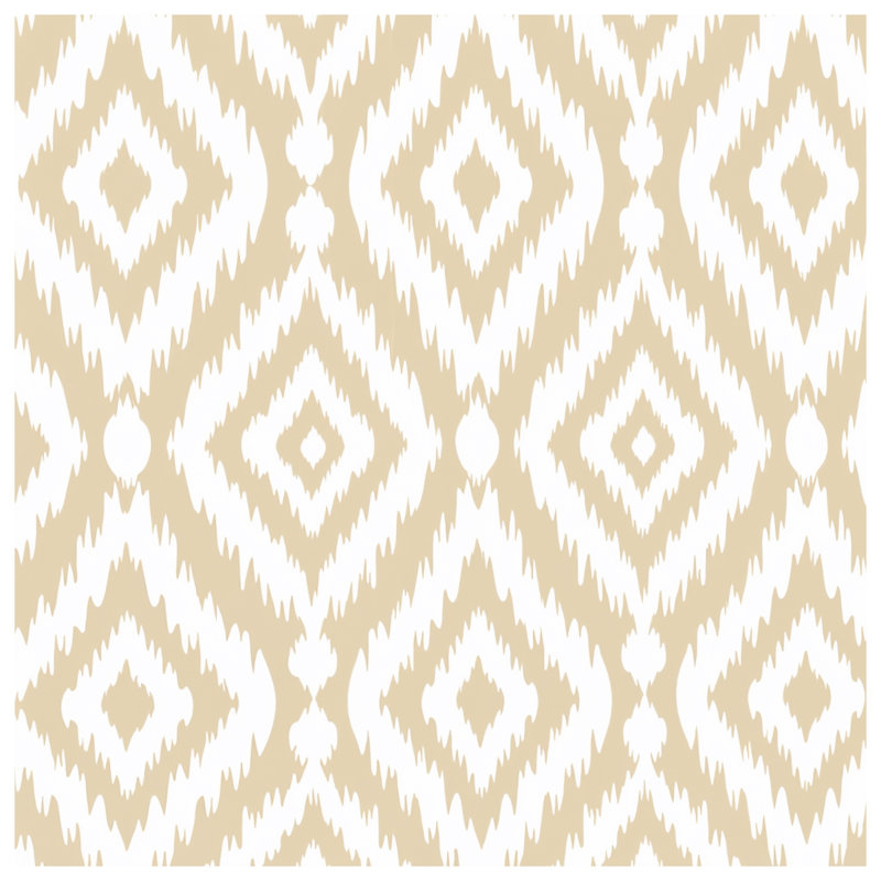 Couvertures beiges blanches Ikat, 50in W x 60in H