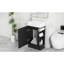 De salle de bain avec lavabo, armoire polyvalente avec tablette à deux niveaux et orientation gauche / droite en noir (nouvelle couleur wf308491)