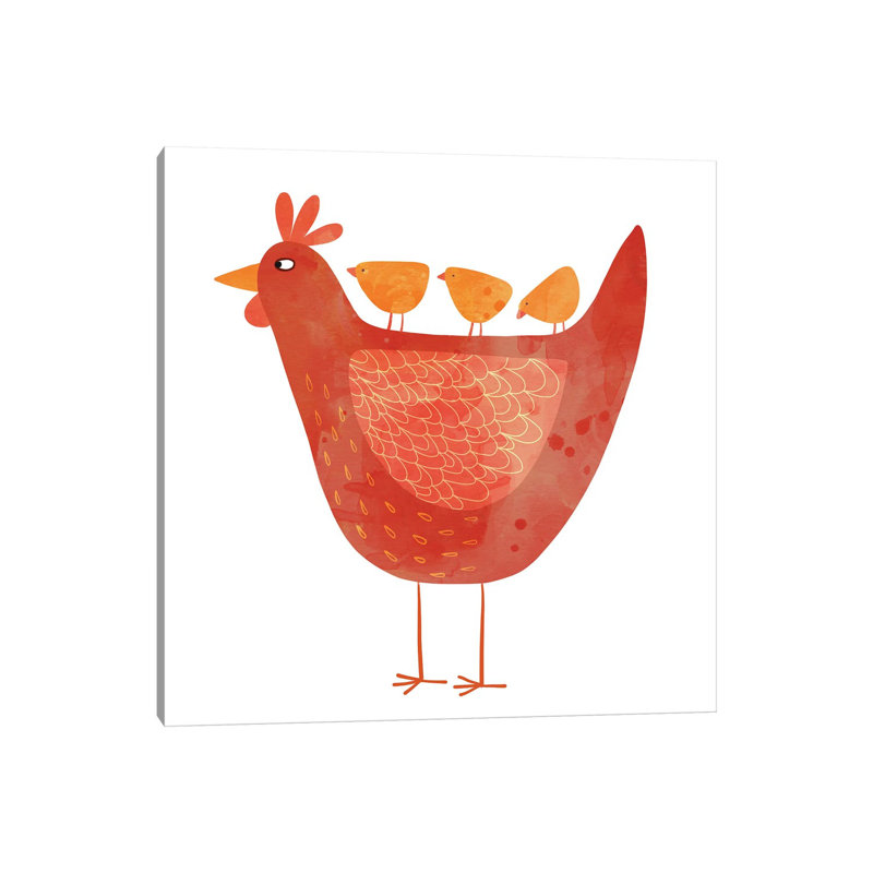 Hen And Chicks by Nic Squirrell - Wrapped Canvas Print, 30.48cm H x 30.48cm W x 1.91cm D