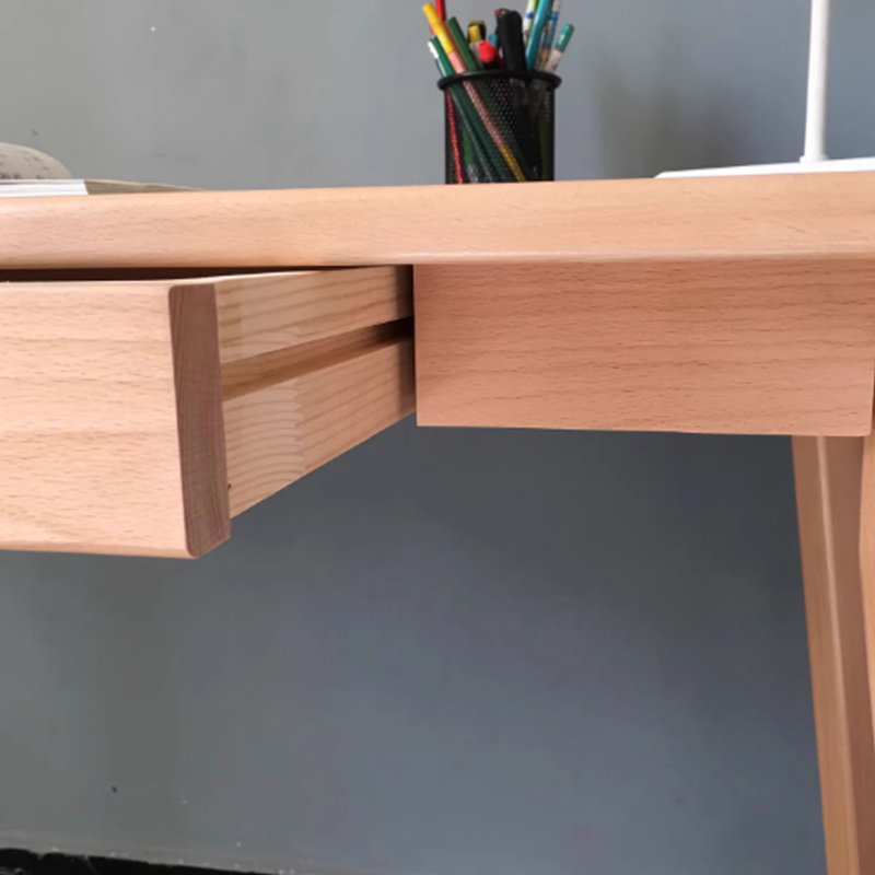 Bureau moderne en bois de hêtre avec bibliothèque, H 29,52 po x l 43,3 po x P 23,62 po