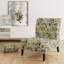 Fauteuil d'appoint Boho Botanicals Boho Greens, recouvert de velours, style scandinave, inspiré par la nature et les plantes.