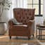  Fauteuil inclinable manuel manuel en similicuir brun à dossier simple inclinable pour le salon