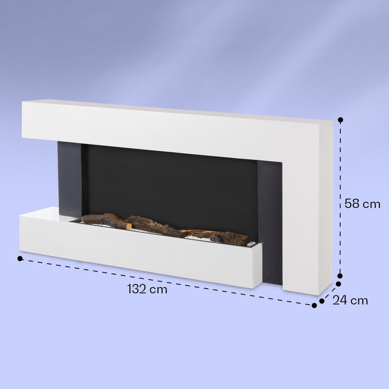 Klarstein 132cm W Electric Fireplace, White