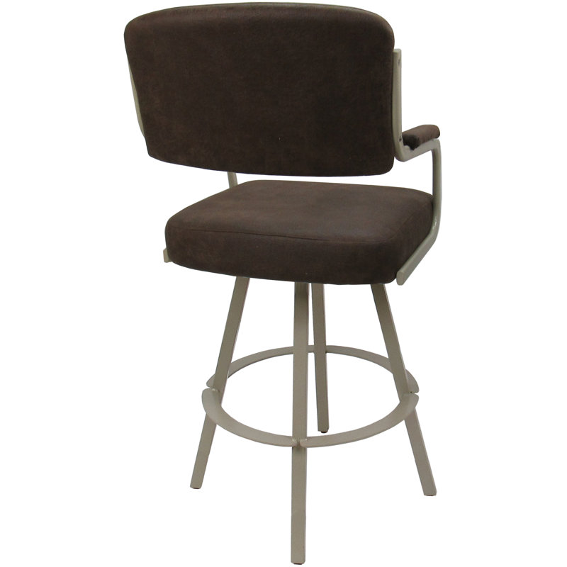 Tabouret pivotant rembourré Cessna, Beige, Brun, Counter Stool (26" Seat Height)