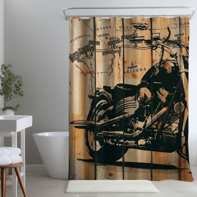 Shower Curtain TR5 – Polyester Shower Curtain, Dye Sublimation Print, 71" W × 74" L