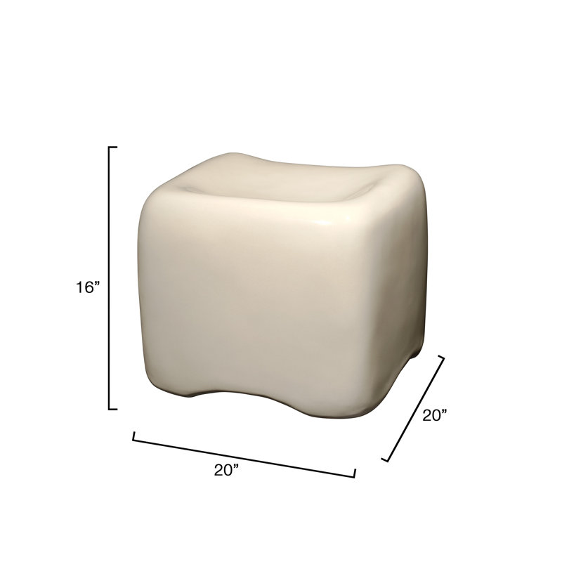 Cushion Concrete Stool, Cream, Cream