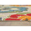 Tapis intérieur / extérieur gris / bleu tissé à la machine Floral-417574927-460874945