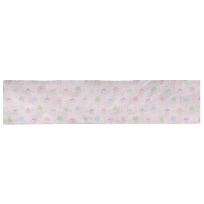 Chemin de table géométrique avicia, 90 po x 16 po, Rose et pastel, 100 % coton