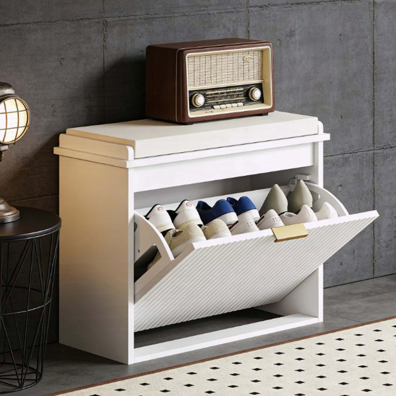 Shoe Storage Bench with Cushioned Seat