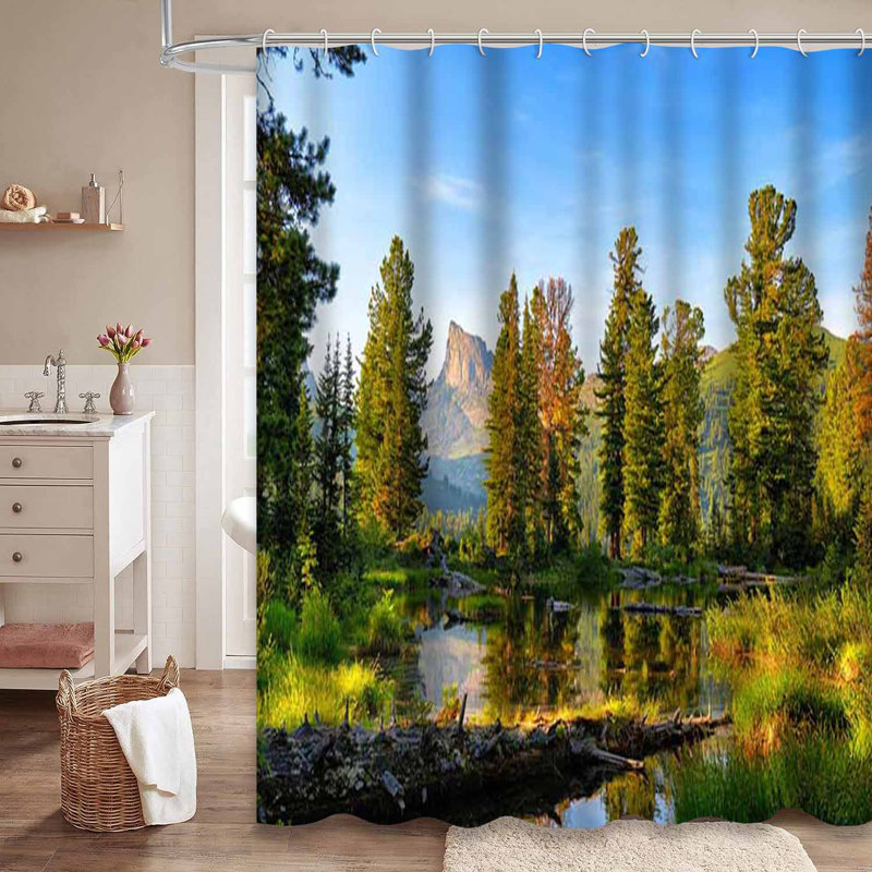Rideau de douche Beautiful Lake, L 72 po x l 84 po