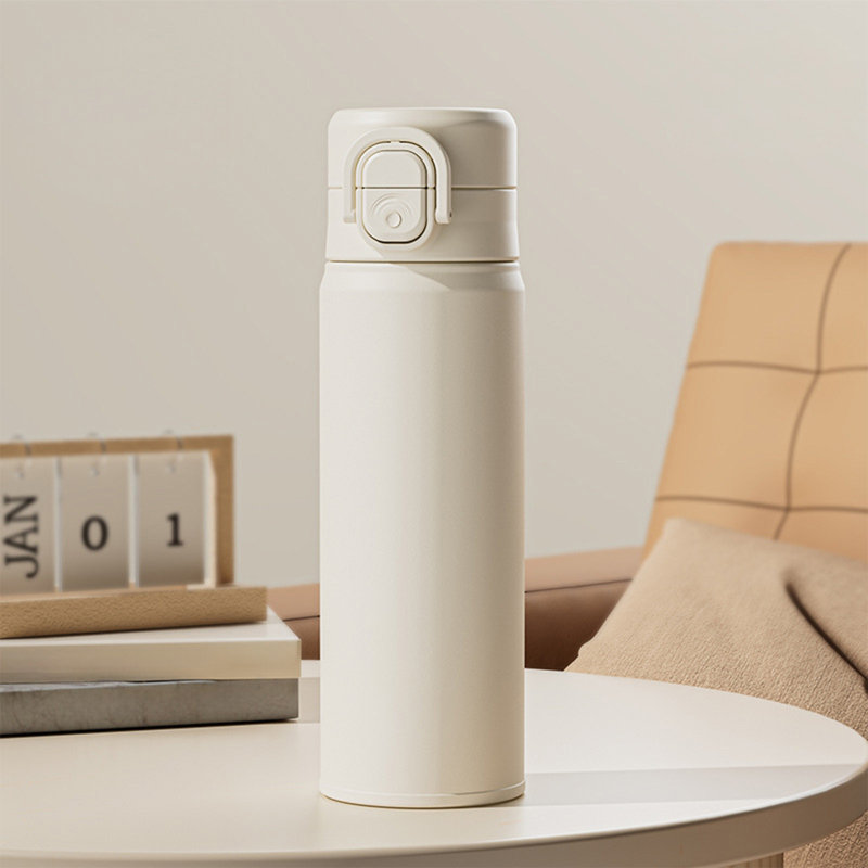 Bouteille d'eau en acier inoxydable 316 grande capacité Thermoss Cup, Blanc