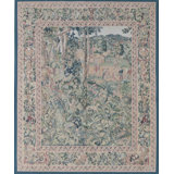 Hand-Knotted High-Quality Green and Brown Area Rug