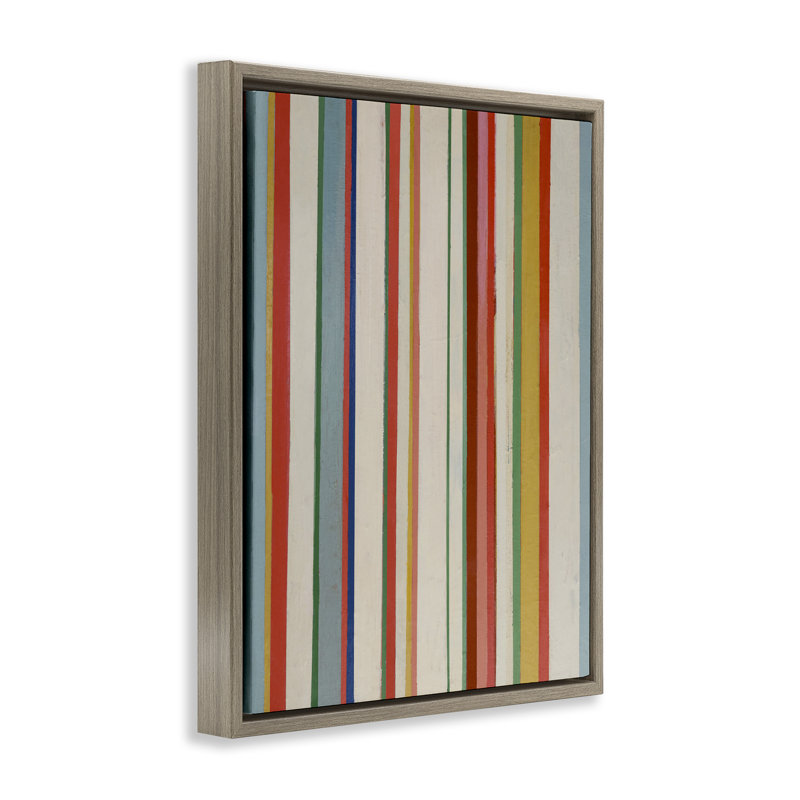 "Linear Rustic Stripes" par Pippin Schupbach, Cadre flottant orme Montalcino, H 21 po x l 17 po