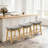 Extra Wide 19.7" Seat Counter Height Stool Modern Upholstered Wood Gray Saddle Barstools-614209491