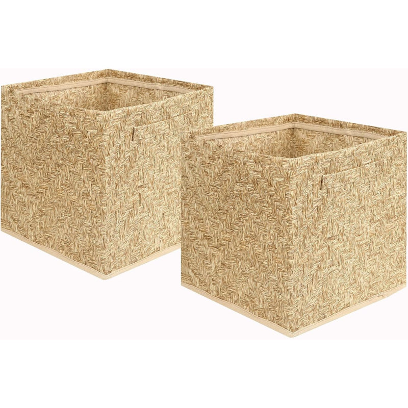 Recycled Paper Rope Foldable Storage Basket With Handles