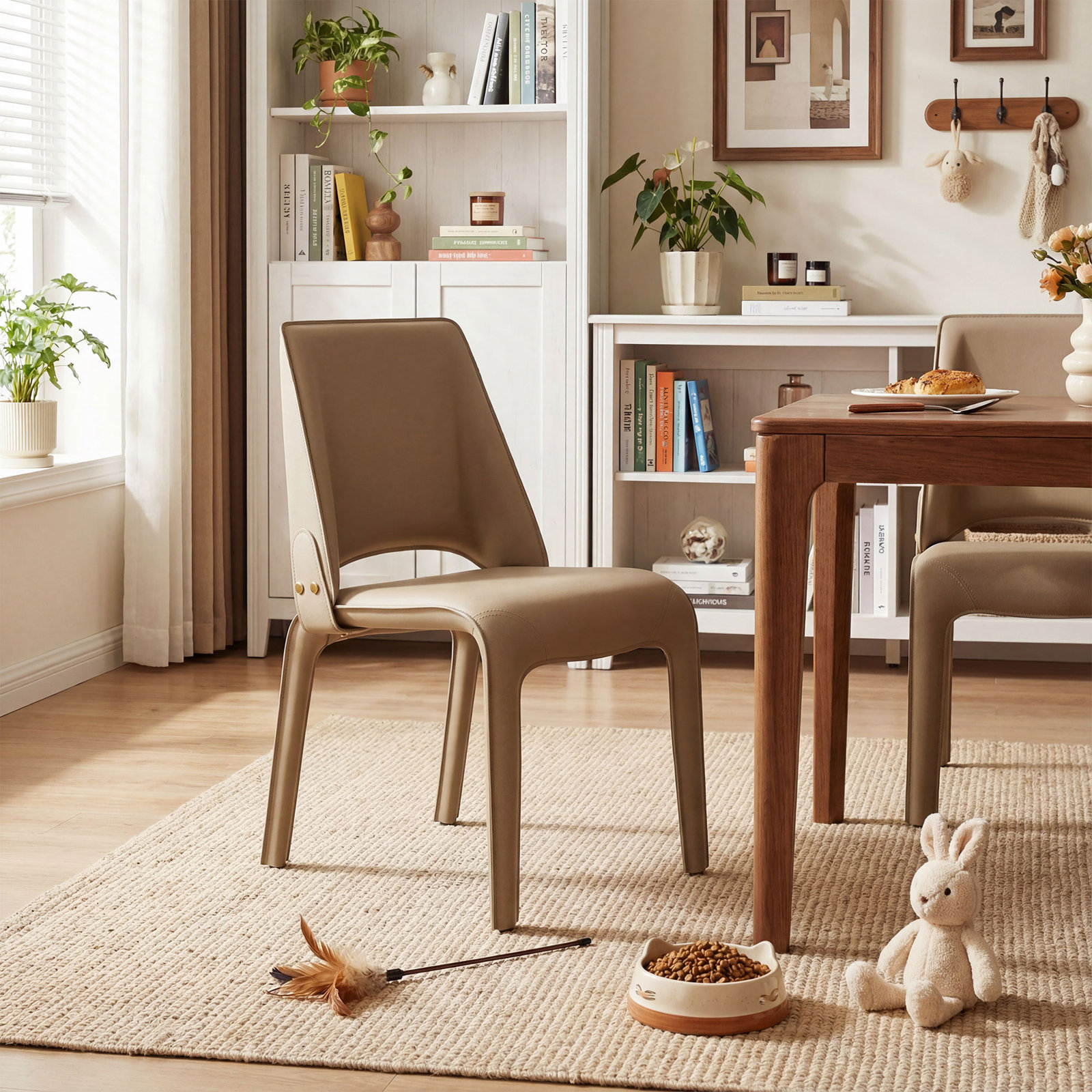 Vannes Vegan Leather Dining Chair, 1, Tan, No Assembly Needed
