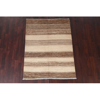 Earth-Tone Gabbeh Area Rug 4x6