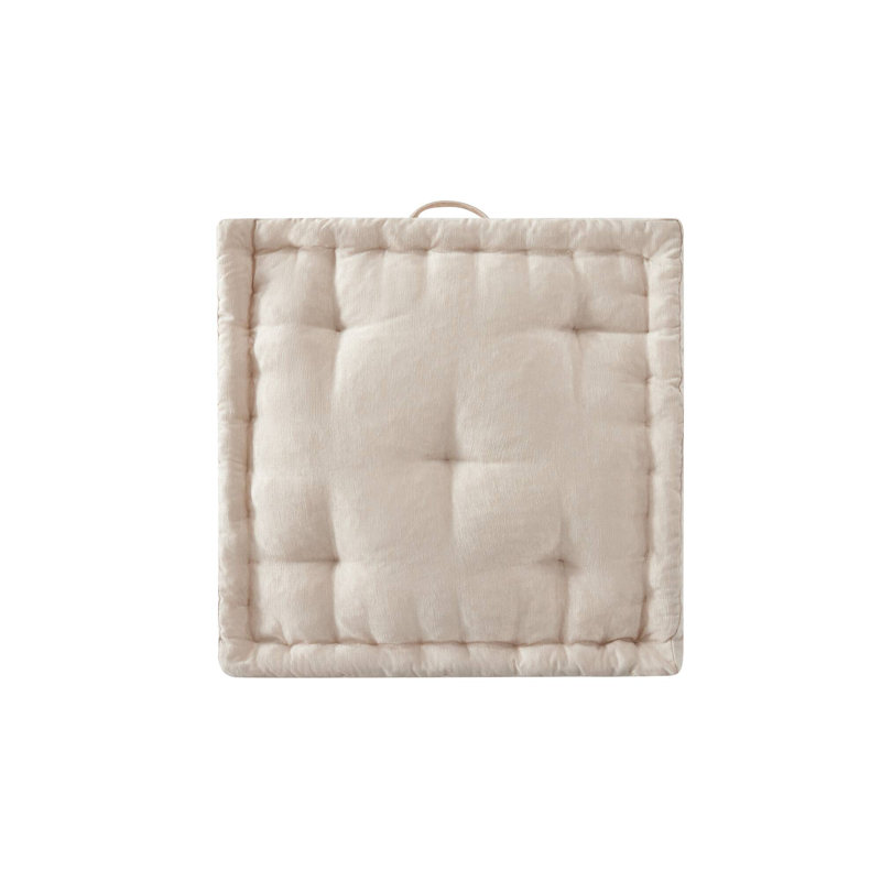 Coussin de sol carré en chenille poly A Alez, Jaune, Carré 20 po