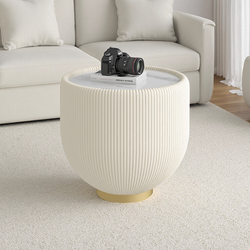 Table de bout Modern Modern, Beige, or, marbre