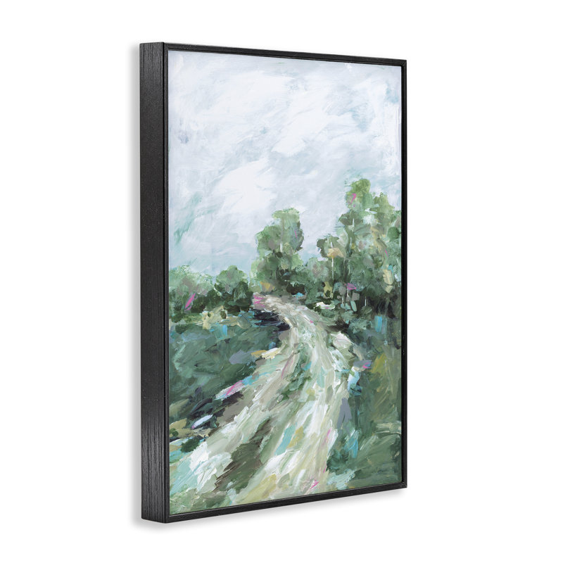 «On My Way Abstract Path», dessin de Wani Pasion, H 18 po x l 12 po, Giclée encadrée noir minuit