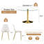Ensemble de table de salle à manger 5 pièces en verre trempé avec 4 chaises en acrylique transparent et pieds en métal doré pour petits espaces-2127081378
