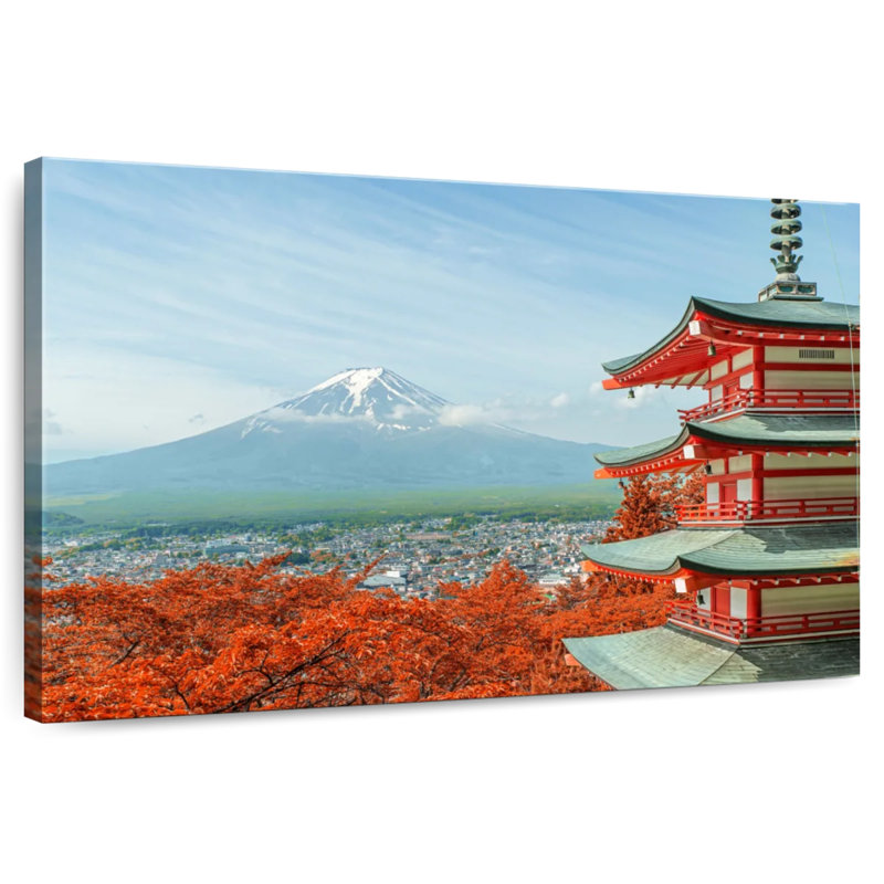 Camion Mont Fuji, couleurs d'automne, H 24 po x l 36 po