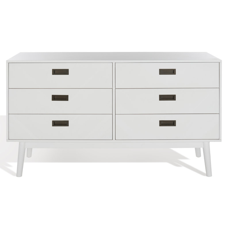 6 Drawer 56'' W Double Dresser, White