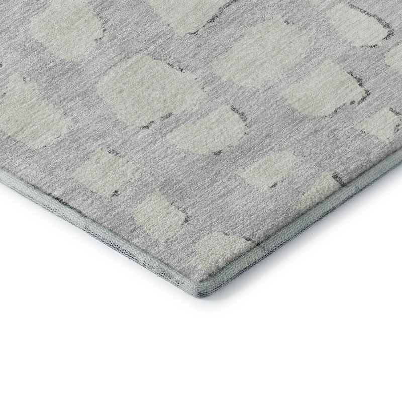 Premium Machine Washable Prisco Silver Rug, Runner 2'3" x 7'6"