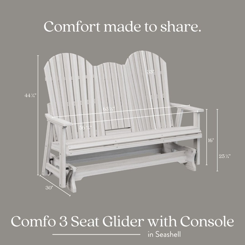 Comfo Back Outdoor Glider, Seafoam