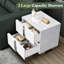 Dulane 3 Pieces Modern Highlgloss Bedroom Set, White-114141064