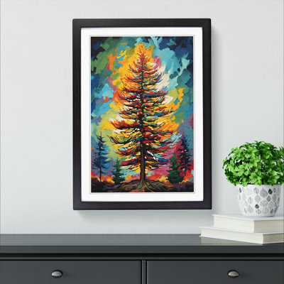 Pine Tree Pop No.2 - Single Picture Frame Print on Wood