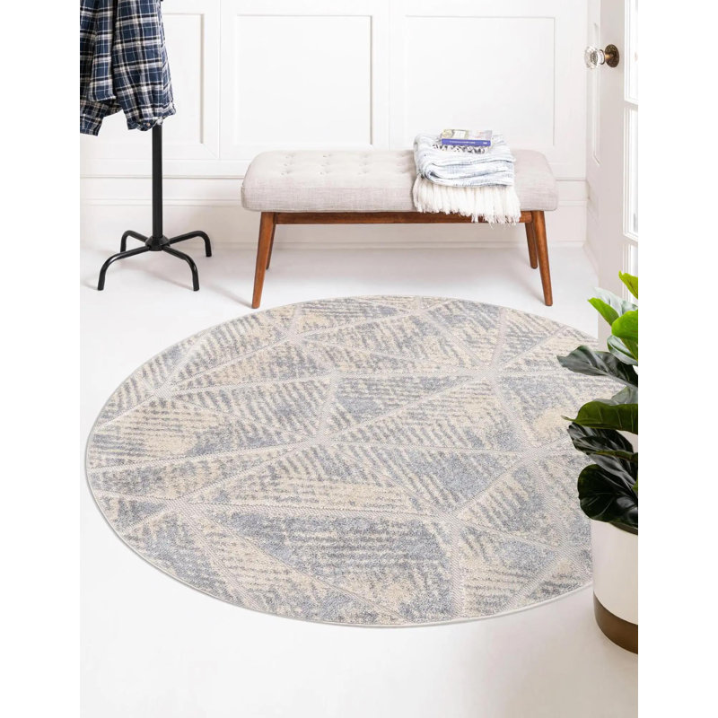 Flaxton Geometric Indoor Rug, Round 3'3"