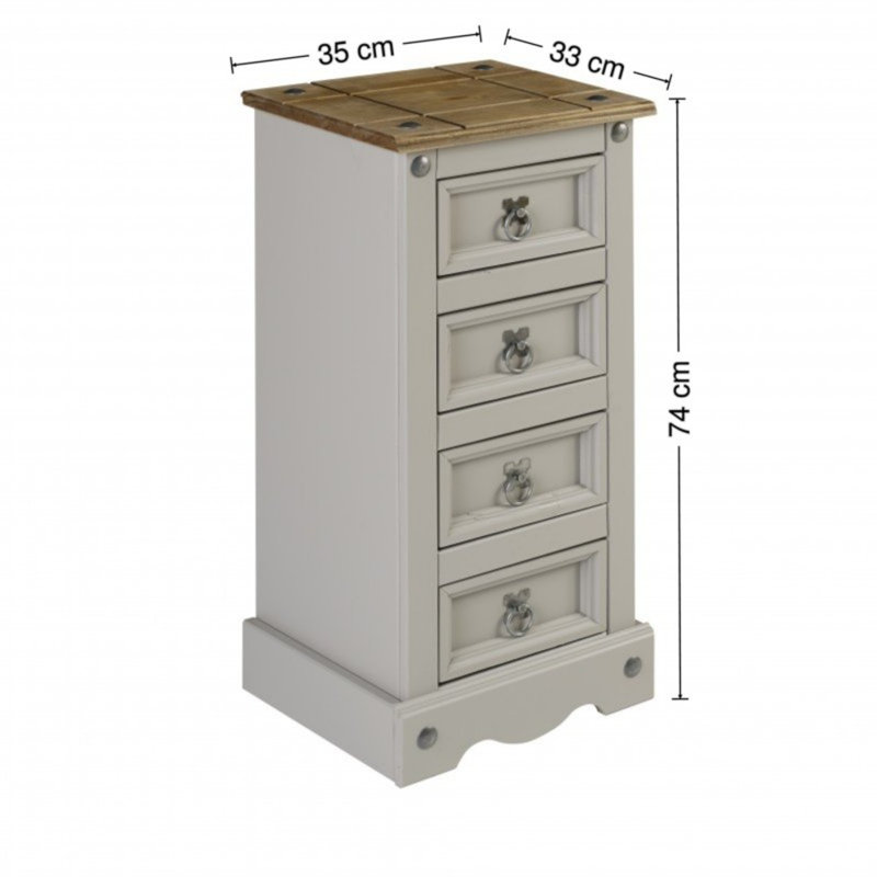 Bridewell 35cm W Bedside Table, Grey