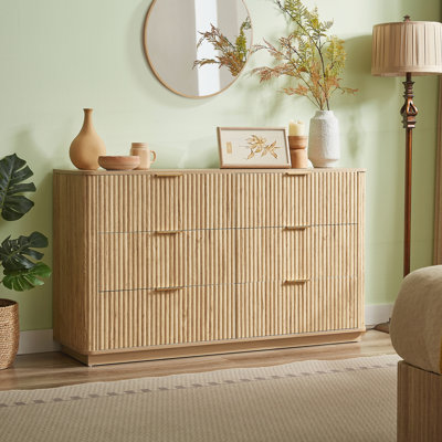 Commode 6 tiroirs, commode moderne 55 pouces