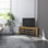 Meuble télé rustique en chêne avec de nombreuses tablettes, 47,2 x 15,7 x 15,0 pouces | 100% panneau de particules enduit de mélamine, épaisseur: 0,7 pouce | Design mural, parfait pour le salon et les espaces de divertissement, élégant et fonctionnel