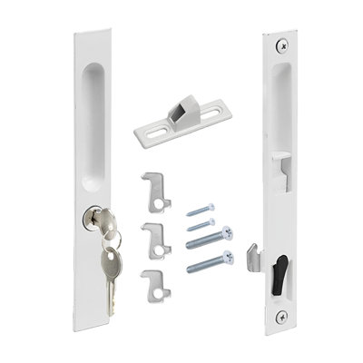 Patio Door Handle Set With Keeper And S Cam White Finish