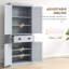 Garde-manger, 4 portes, 3 tablettes réglables, grand tiroir, gris - Créez des tablettes de rangement supplémentaires de 72 po et des options internes généreuses