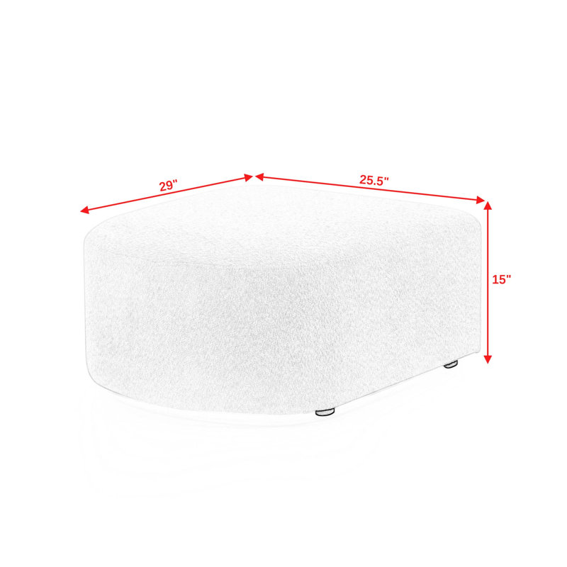 Versatile Ottoman for Modular Sofa with Practical Assembly Feature, Beige