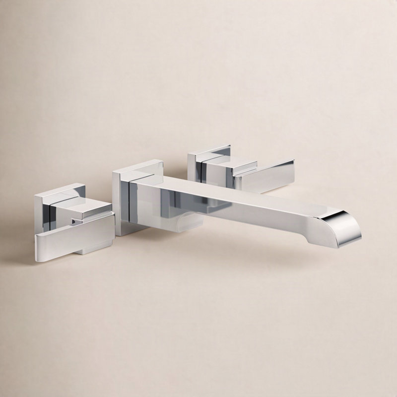 Robinet de salle de bain mural Ara, Chrome