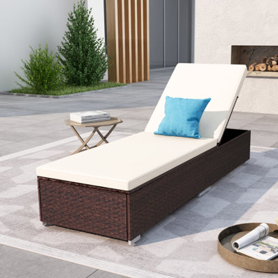 76" Long Reclining Single Chaise with Cushions by Orren Ellis
