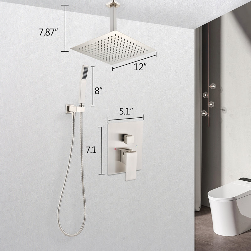 Thermostatic Complete Shower System, Brushed Nickel