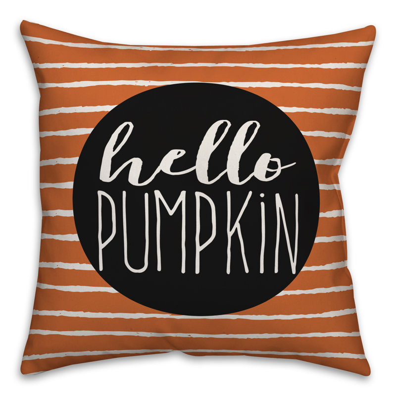  Coussin Hello, 20 po x 20 po, Orange