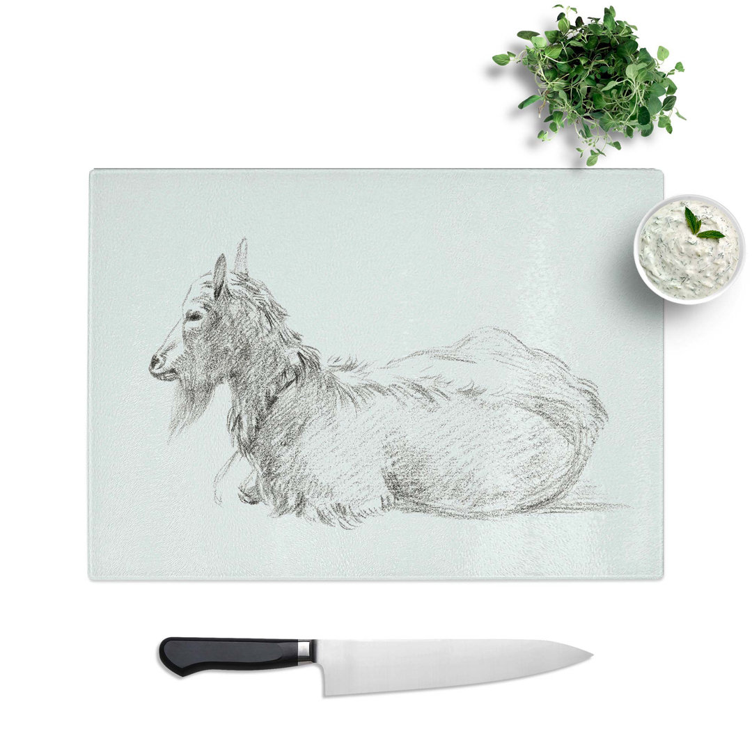 Tempered Glass a Resting Goat Chopping Board