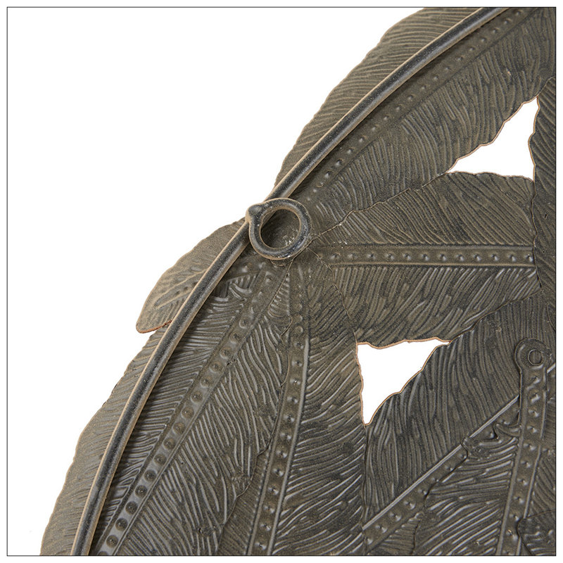 Rossi Spice Feather Textured Iron 3-Piece Wall Decor Set