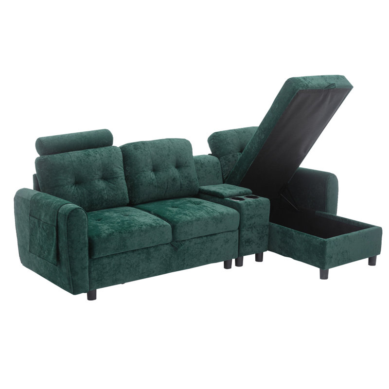 Canapé modulaire de rangement UNI, Polyester émeraude