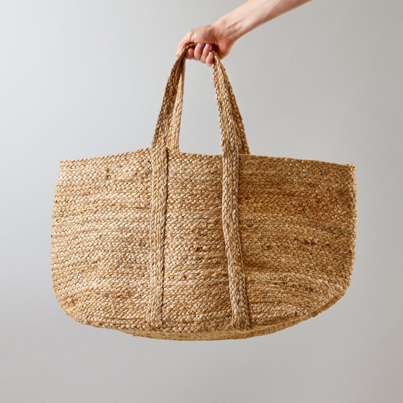 17 Stories Jute / Sisal Decorative Basket, 20cm H x 30cm W x 30cm D
